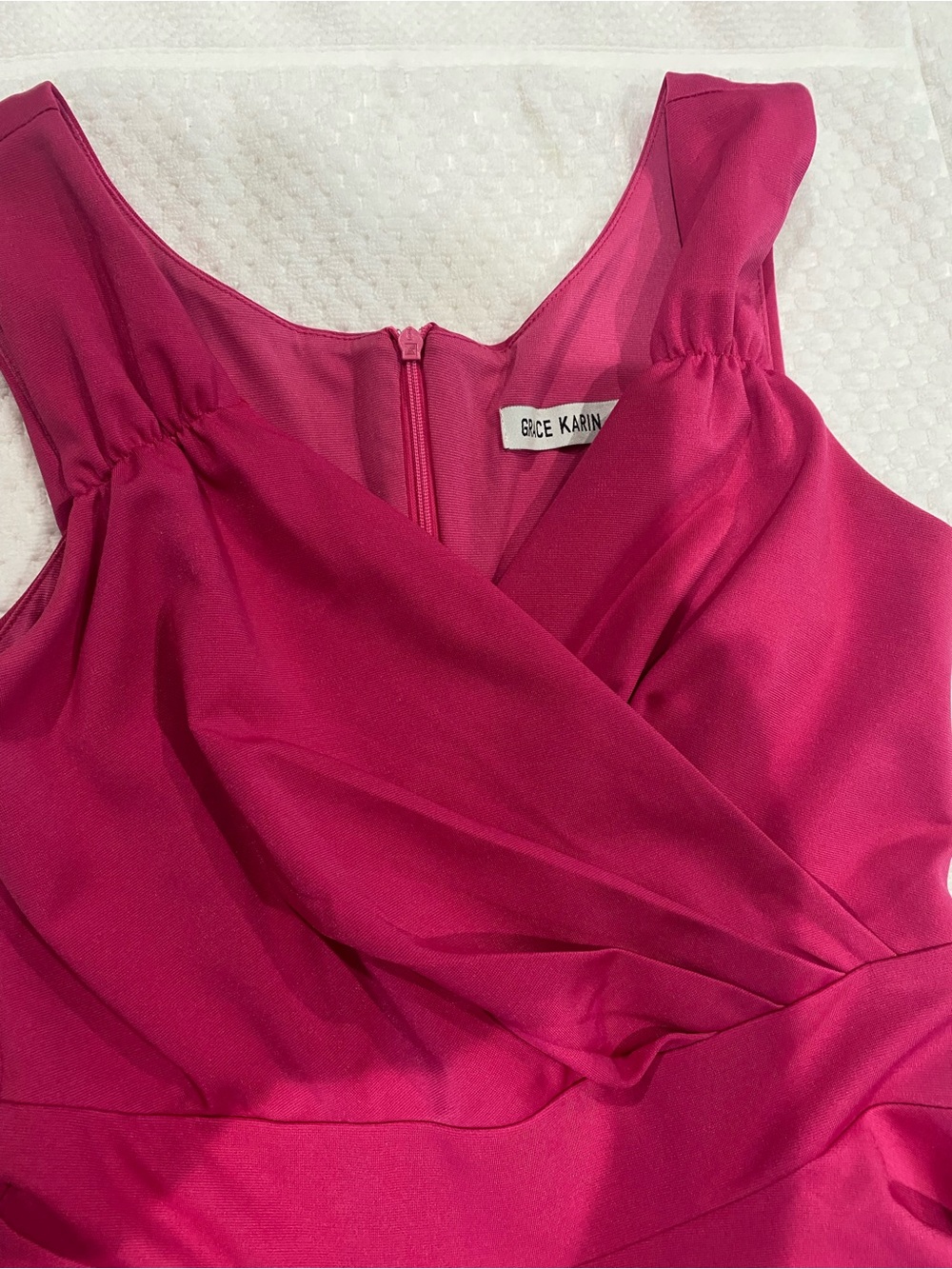 Grace Karin Hot Pink Sleeveless Fit-and-Flare Mini Dress - Picture 2 of 7